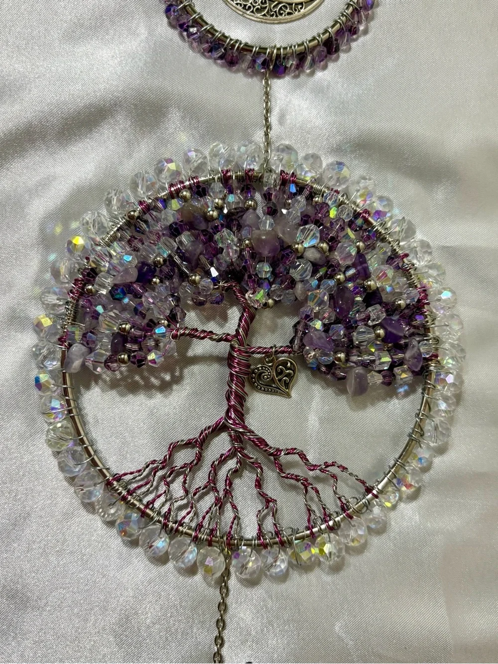 Purple Lotus Crystal Tree of Life Sun Catcher